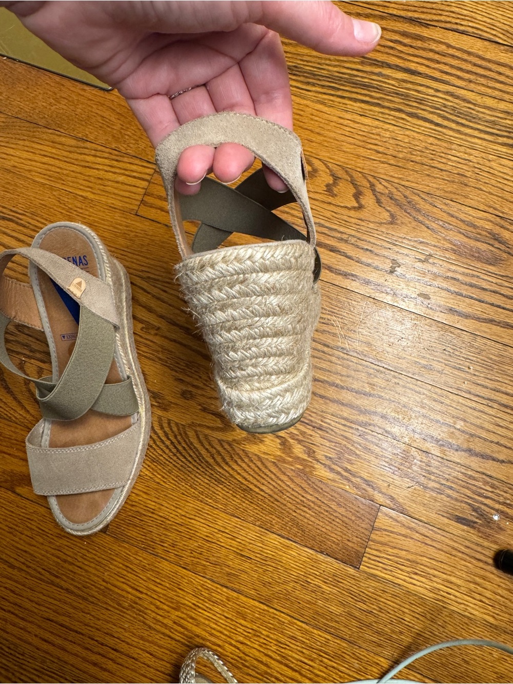 EUC Verbenas Spain Espadrille Wedge Sandals Suede Elastic 9.5 - Picture 13 of 14